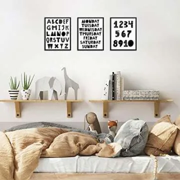 Kids Bedroom Educational Wall Art Set - Unframed Posters