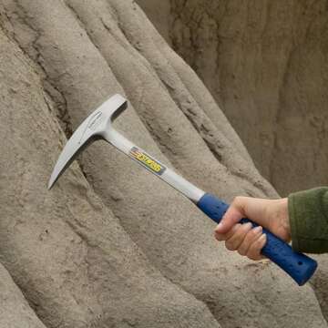 ESTWING Rock Pick - 22 oz Geology Hammer with Pointed Tip & Shock Reduction Grip - E3-23LP