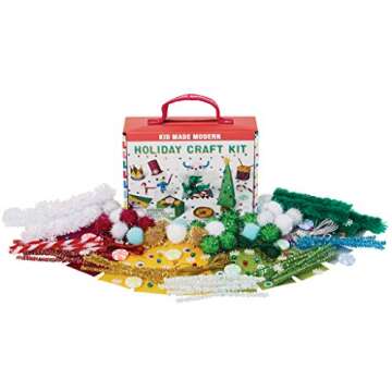 Kid Made Modern Christmas Craft Kits Holiday Craft Kit - Handmade Festive Decorations and Gifts, Art...