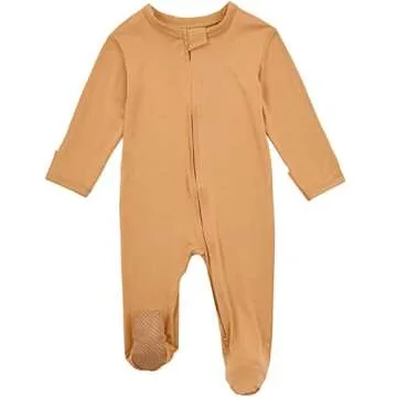Aablexema Baby Footie Pajamas Zipper - Rayon from Bamboo Infant Footed Pjs with Mittens Sleepwear Ja...
