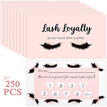 Lash Extension Refill Filler Loyalty Punch Cards Customer Loyalty Cards Stationery for Eyelash Exten...