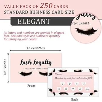 Lash Extension Loyalty Punch Cards for Beauty Salons - Pack of 250