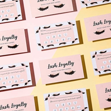 Lash Extension Loyalty Punch Cards for Beauty Salons - Pack of 250