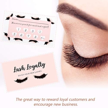 Lash Extension Loyalty Punch Cards for Beauty Salons - Pack of 250