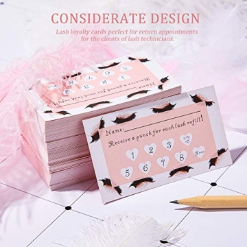 Lash Extension Loyalty Punch Cards for Beauty Salons - Pack of 250