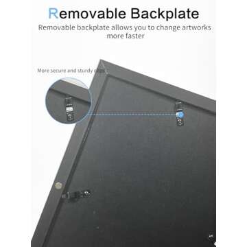 Orionstar Kids Art Frames, Artwork Picture Frames Changeable with Stand, Front Opening Picture Display Frames Holds 100 Paper Pcs, Artwork Display Storage Frames for Children, Desk, Home and Office,