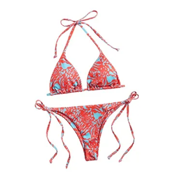 SweatyRocks Women's Stylish Triangle Bikini Set for Summer