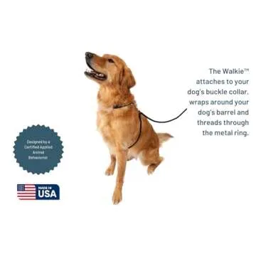 The Walkie No Pull Dog Leash - Gentle, Effective, Encourages Loose Leash Walking - Made in USA - Neon Green - Size Large for Dogs 25 lbs – 150 lbs