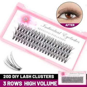 Dedila 8/10/12/14/16/17/18/20mm 60pcs 20 Root Grafting Individual False Eyelashes Mink Natural Long Eye Lashes Cluster Extension Makeup Beauty Fake Eyelash (18mm)