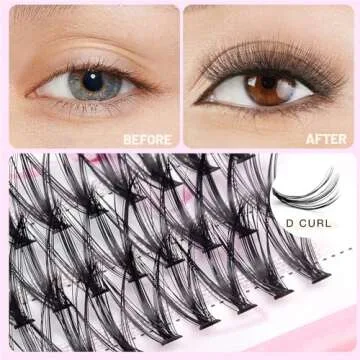 Dedila 8/10/12/14/16/17/18/20mm 60pcs 20 Root Grafting Individual False Eyelashes Mink Natural Long Eye Lashes Cluster Extension Makeup Beauty Fake Eyelash (18mm)