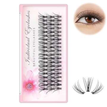 Dedila 8/10/12/14/16/17/18/20mm 60pcs 20 Root Grafting Individual False Eyelashes Mink Natural Long Eye Lashes Cluster Extension Makeup Beauty Fake Eyelash (18mm)