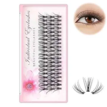 Dedila 8/10/12/14/16/17/18/20mm 60pcs 20 Root Grafting Individual False Eyelashes Mink Natural Long Eye Lashes Cluster Extension Makeup Beauty Fake Eyelash (18mm)