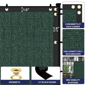 Privacy Fence Screen 6'x50' Heavy Duty Green Mesh