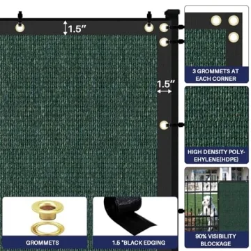 Privacy Fence Screen 6'x50' Heavy Duty Green Mesh