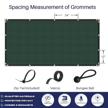 Privacy Fence Screen 6'x50' Heavy Duty Green Mesh