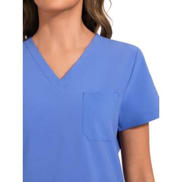 COZYFIT Women Scrubs Set - Stylish & Comfortable 8-Pocket Scrub