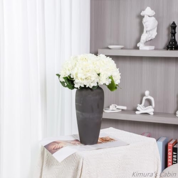 Kimura's Cabin 6 Pcs Luxury Silk White Hydrangeas