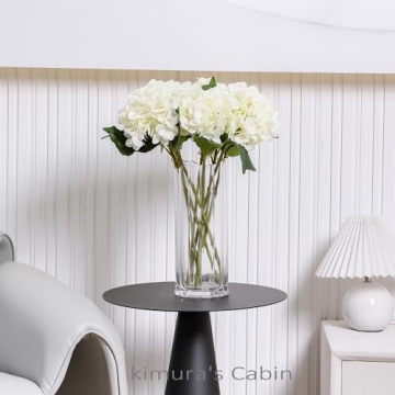 Kimura's Cabin 6 Pcs Luxury Silk White Hydrangeas