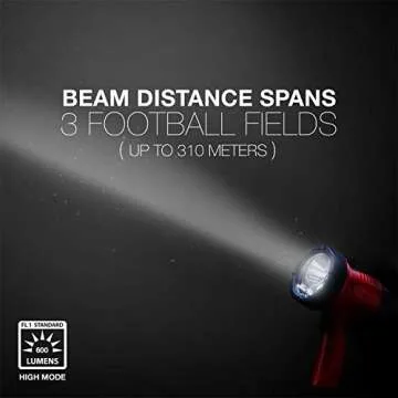 Energizer LED Portable Spotlight, Rechargeable Spotlight Flashlight for Tough Work Environments and DIY Projects, Flash Light with Micro-USB Cable Included, Pack of 1, Red