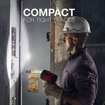 Energizer LED Portable Spotlight, Rechargeable Spotlight Flashlight for Tough Work Environments and DIY Projects, Flash Light with Micro-USB Cable Included, Pack of 1, Red