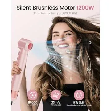 Tzmovqix Multi Hair Styler, 5 in 1 High-Speed Negative Hair Dryer Brush Hot Air Brush with Auto-Wrap Curlers, for Curling Volumizing Straightening Styling Pink