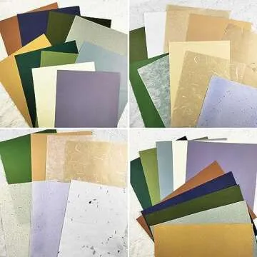 Prstincol 30 Pcs Scrapbook Paper Textured Paper, A4 Craft Scrapbooking Paper Mulberry Paper Special Paper Decorative Paper for Scrapbooking, Art Journaling, Card Making