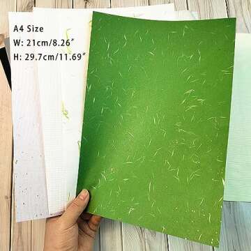 Prstincol 30 Pcs Scrapbook Paper Textured Paper, A4 Craft Scrapbooking Paper Mulberry Paper Special Paper Decorative Paper for Scrapbooking, Art Journaling, Card Making