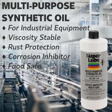 Super Lube 51004 Synthetic Oil with PTFE, High Viscosity, 4 oz Bottle,Translucent white(Packaging ma...