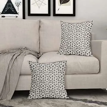 Stylish Grey Gray Cream Pillow Covers - Boho Design Set