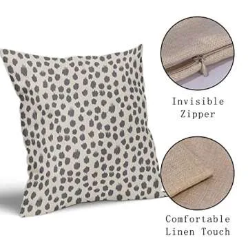 Stylish Grey Gray Cream Pillow Covers - Boho Design Set