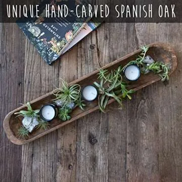 Decorative Wooden Dough Bowl Decor Approx 30 Inch, Hand Carved Rustic Wood Long Dough Bowl, Large Carved Dough Bowl, Long Wooden Bowl, Bread Shaped Bowl Wooden Large Dough Bowl Centerpiece Made in USA