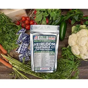16,500 Non GMO Heirloom Vegetable Seeds Survival Garden 40 Variety Pack