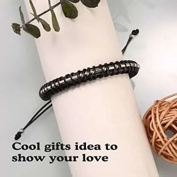 Mens Gifts Valentines Day Gifts for Boyfriend I Love You Gifts for Men Him Morse Code Anniversary Bracelets Gifts for Husband Inspirational Mens Bracelets Dad Gifts from Daughter Jewelry