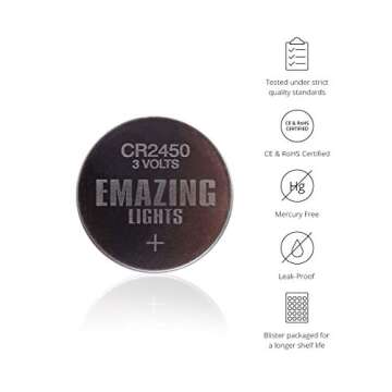 EmazingLights CR2450 Batteries 3 Volt Lithium Coin Cell 3V Button Battery (20 Pack)