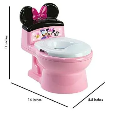 The First Years Disney Minnie Mouse Potty Training Toilet and Toddler Toilet Seat - Toilet Training Potty with Fun Flushing and Cheering Sounds,Pink