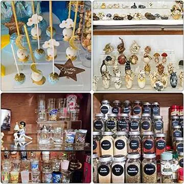 12 Inch Acrylic Shelf for Perfume Organizer in 3 Pack, 4 Tier Funko POP Shelves, Cologne Organizer Tiered Riser Display Stand, Acrylic Display for Decoration and Organizer