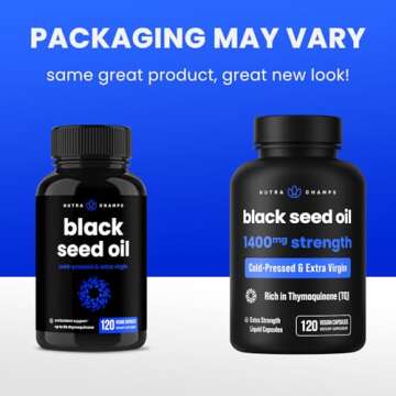 NutraChamps 1400mg Vegan Black Cumin Seed Oil Capsules