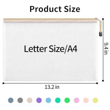 JARLINK 20PCS Mesh Zipper Pouch Bags - Colorful & Versatile for Organization