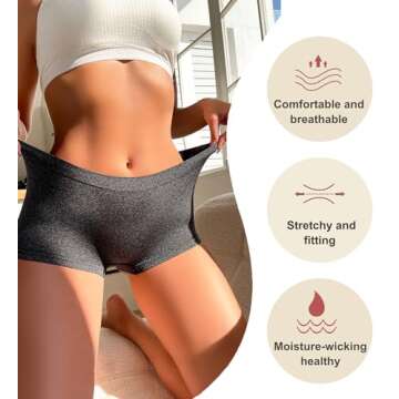 Comfortable Women's Seamless Boyshorts Underwear Pack