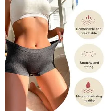 Comfortable Women's Seamless Boyshorts Underwear Pack
