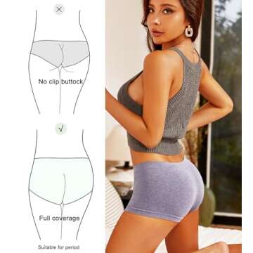 Comfortable Women's Seamless Boyshorts Underwear Pack