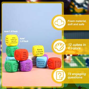 Engaging 12 Pcs Learning Conversation Cubes for All Ages