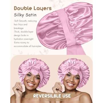 BONNET QUEEN Double Layer Silk Bonnet - Rose Gold Hair Care Essential