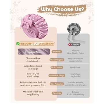 BONNET QUEEN Silk Bonnet - Stylish Hair Protection