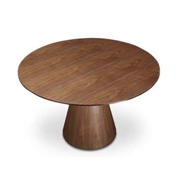 Stylish Walnut Round Dining Table for Family Gatherings