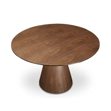 Stylish Walnut Round Dining Table for Family Gatherings