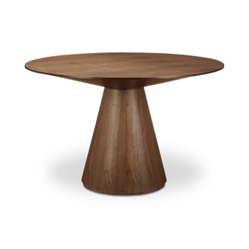Stylish Walnut Round Dining Table for Family Gatherings