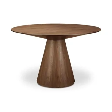 Stylish Walnut Round Dining Table for Family Gatherings