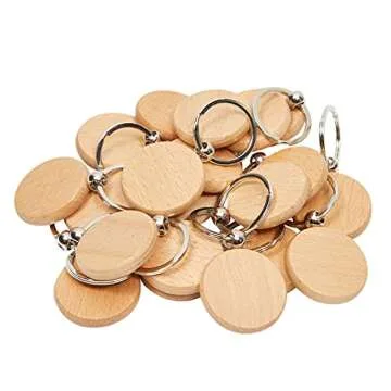 DIY Wooden Keychain Blanks - Customizable Craft Supplies