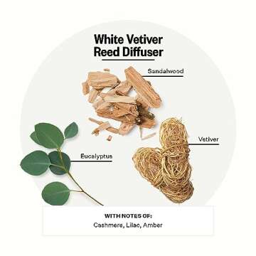 Apotheke Luxury Scented Oil Reed Diffuser for Home (White Vetiver) - Home Fragrance Diffuser Set wit...